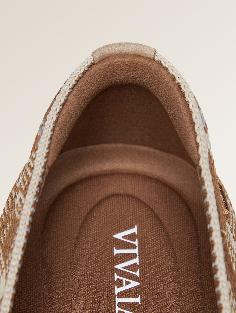 Pointed-Toe Bow Loafers (Michelle 2.0), CARAMEL MOSAIC, EU35 | VIVAIA
